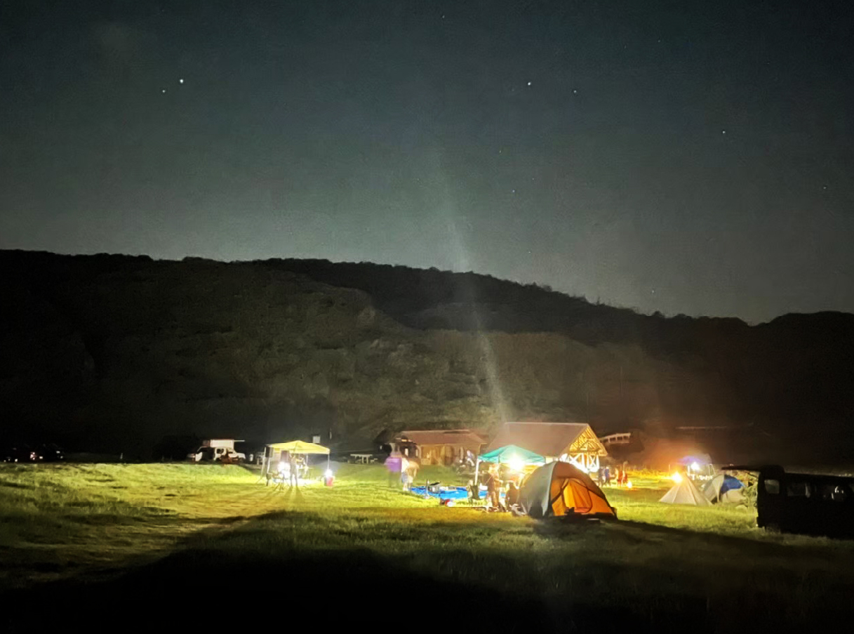 生月の風景　Sun Seaキャンプ場の夜 ライトアップ